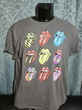 The Rolling Stones Shirt XL Multi Tongue Graphic Rock Band Bravado Y2K Style